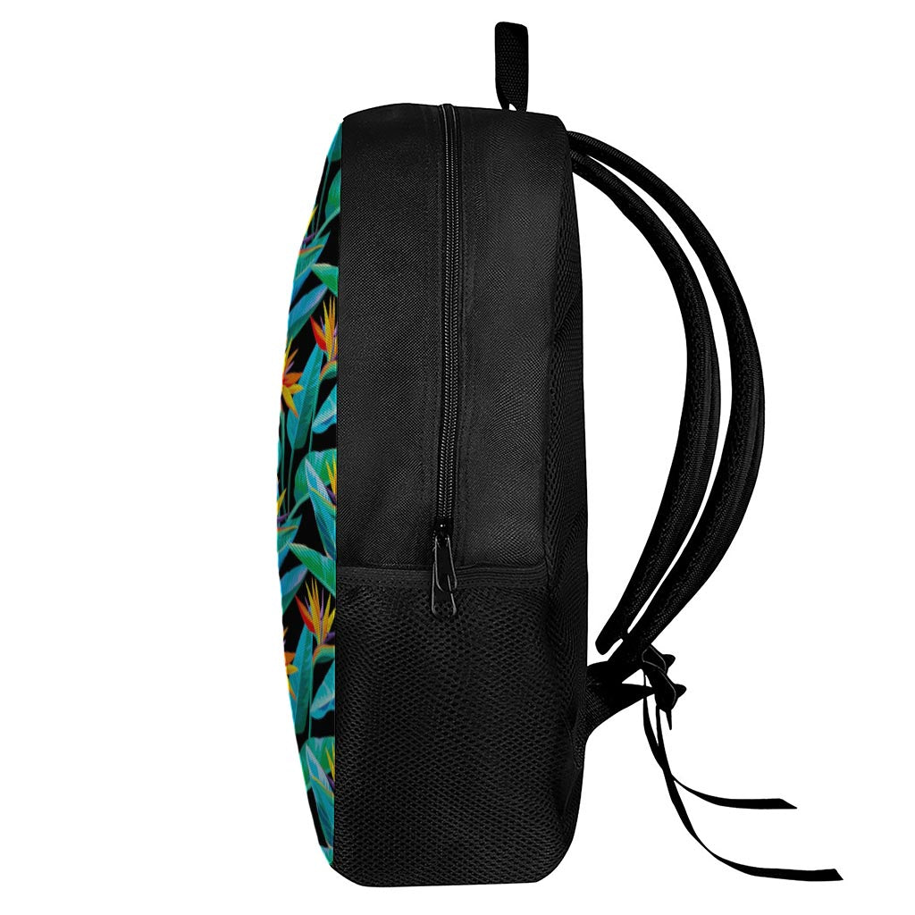 Teal Tropical Pattern Print 17 Inch Backpack