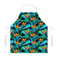 Teal Tropical Pattern Print Adjustable Apron