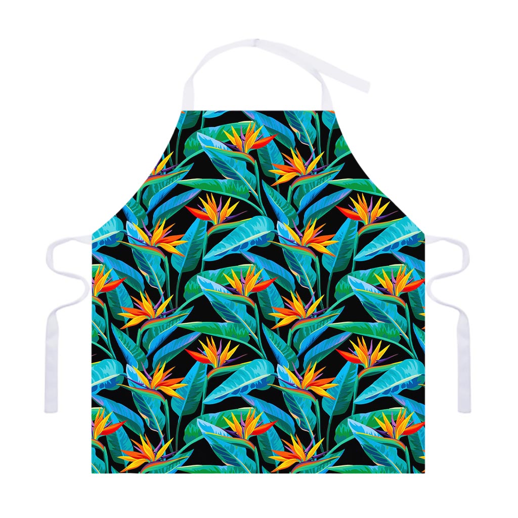 Teal Tropical Pattern Print Adjustable Apron