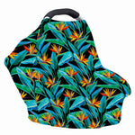 Teal Tropical Pattern Print Baby Seat Cover