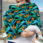Teal Tropical Pattern Print Baby Seat Cover