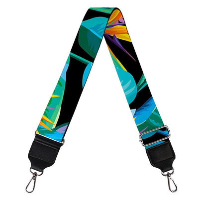 Teal Tropical Pattern Print Bag Strap