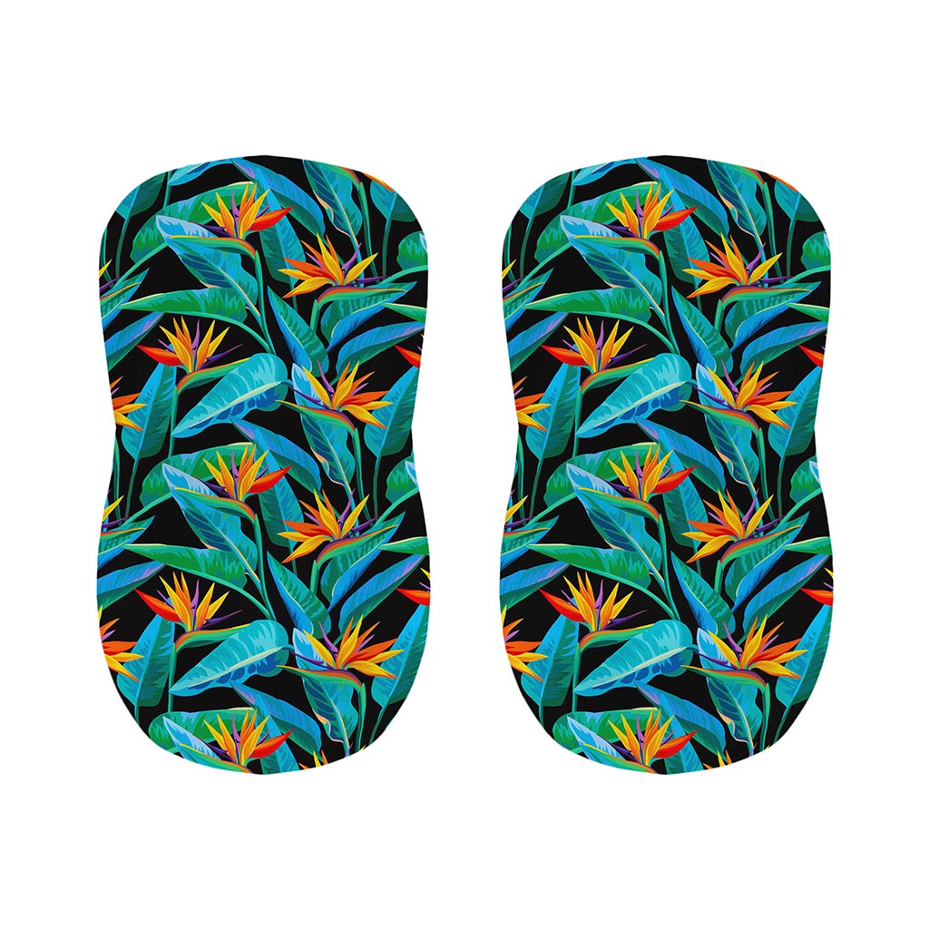 Teal Tropical Pattern Print Bar Stool Covers