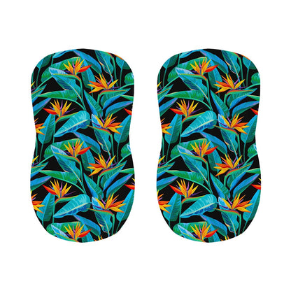 Teal Tropical Pattern Print Bar Stool Covers
