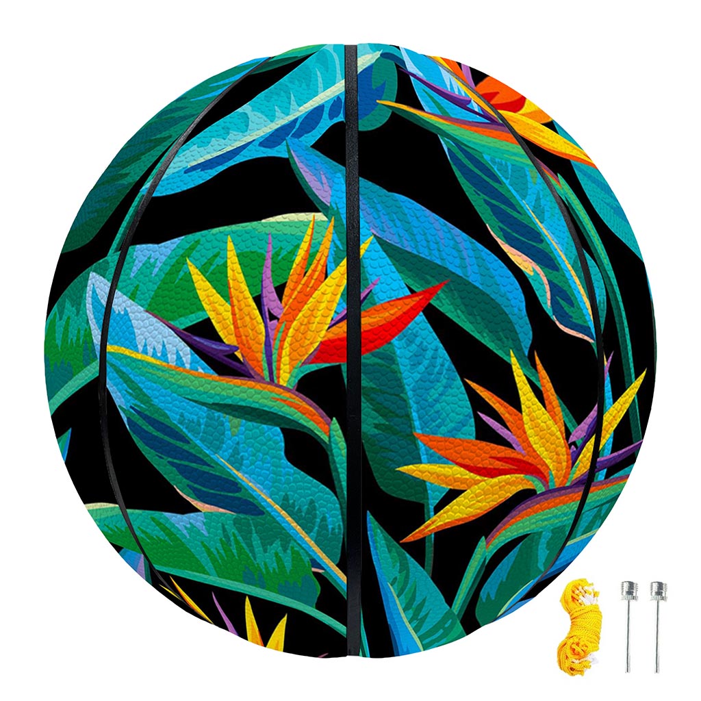 Teal Tropical Pattern Print Basketball