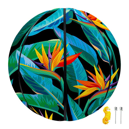Teal Tropical Pattern Print Basketball