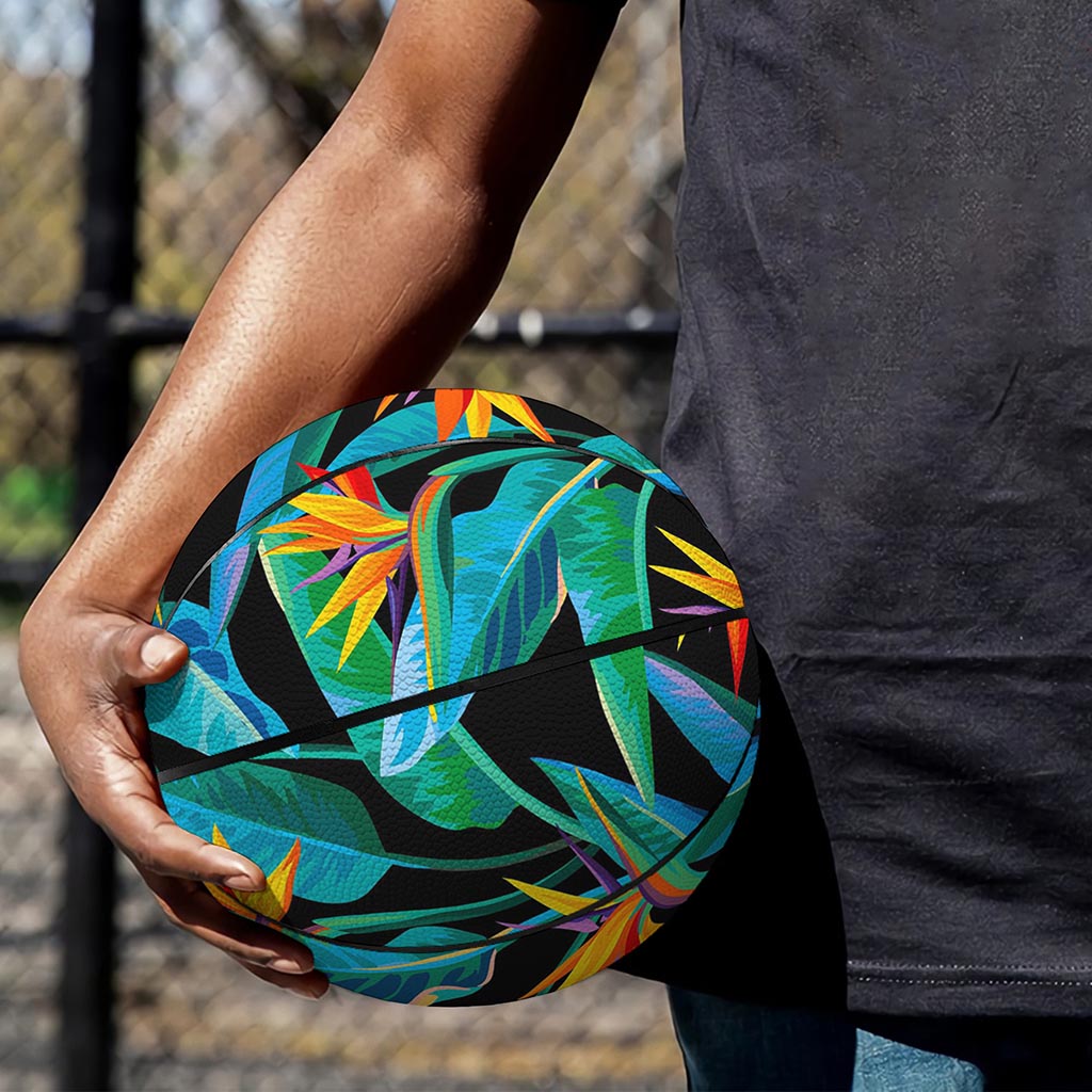 Teal Tropical Pattern Print Basketball