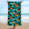 Teal Tropical Pattern Print Beach Towel