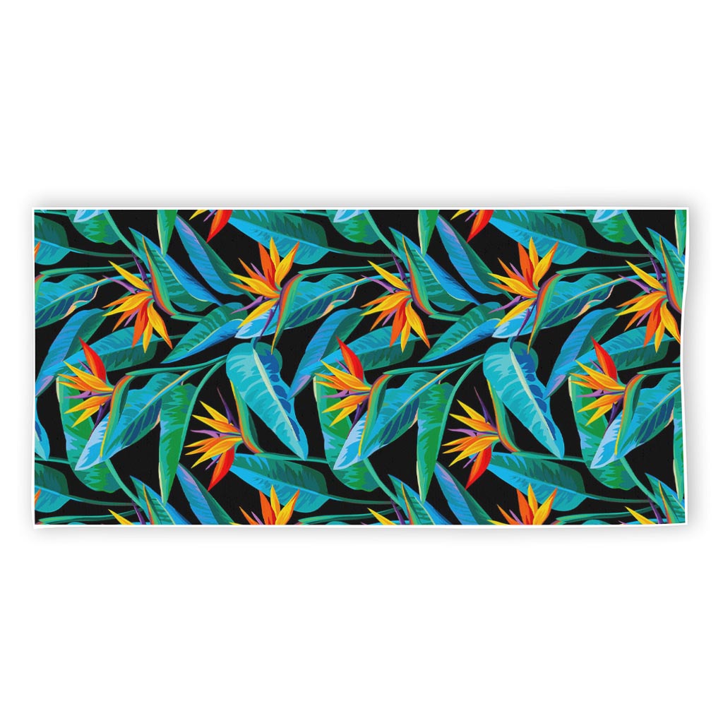 Teal Tropical Pattern Print Beach Towel