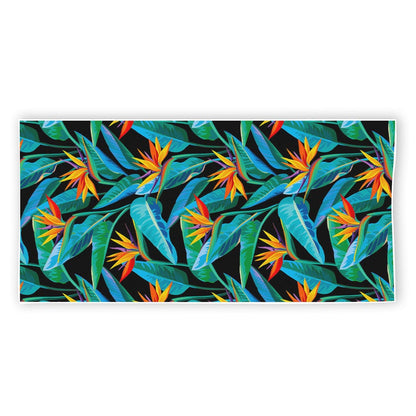 Teal Tropical Pattern Print Beach Towel