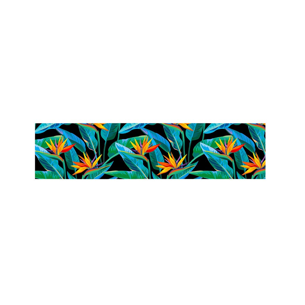 Teal Tropical Pattern Print Bed Runner
