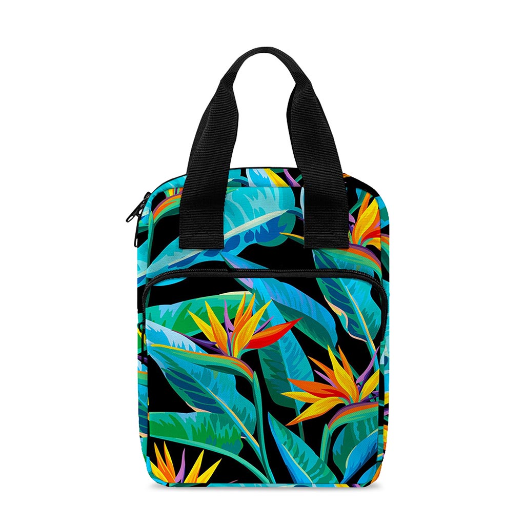 Teal Tropical Pattern Print Bible Tote Bag
