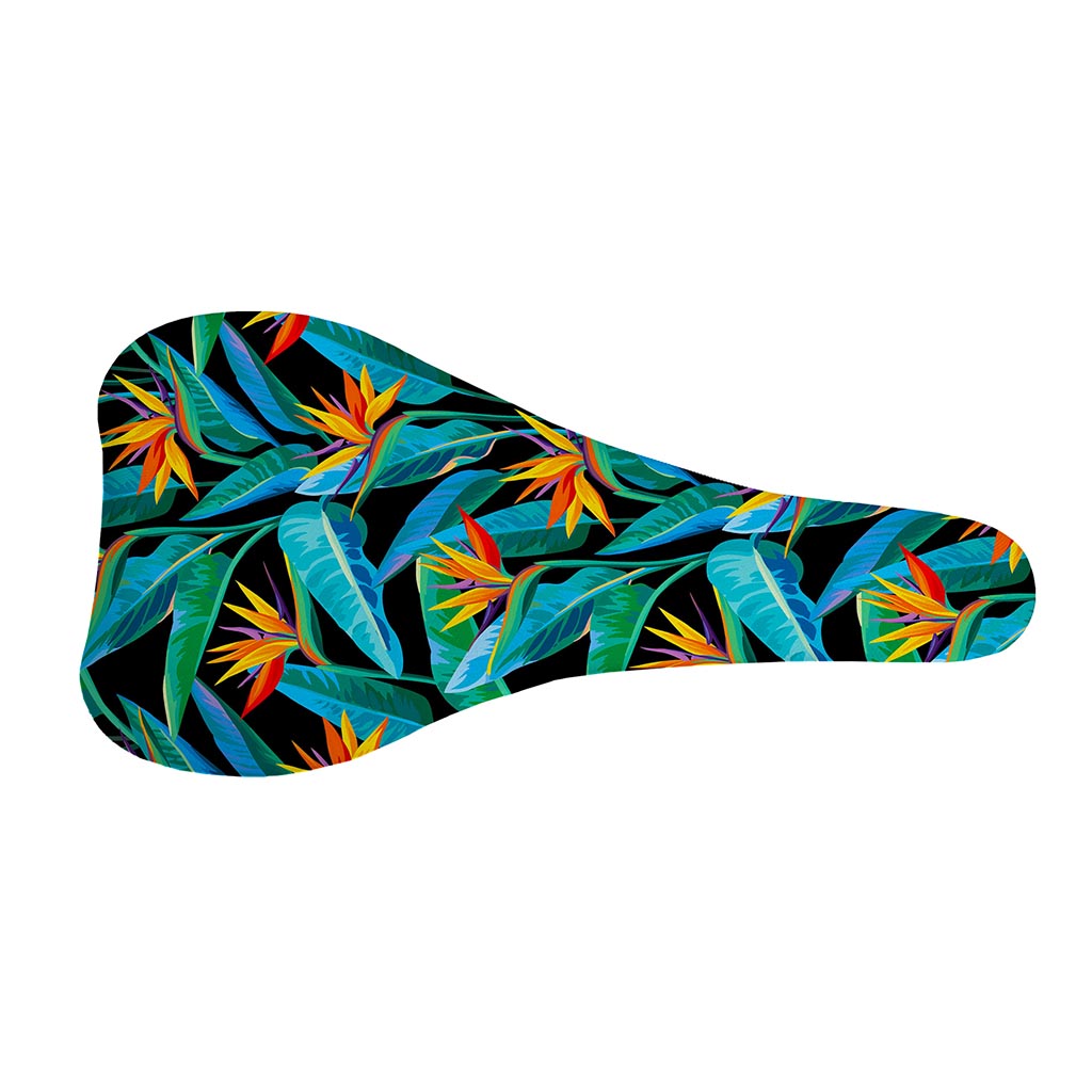 Teal Tropical Pattern Print Bicycle Seat Cover