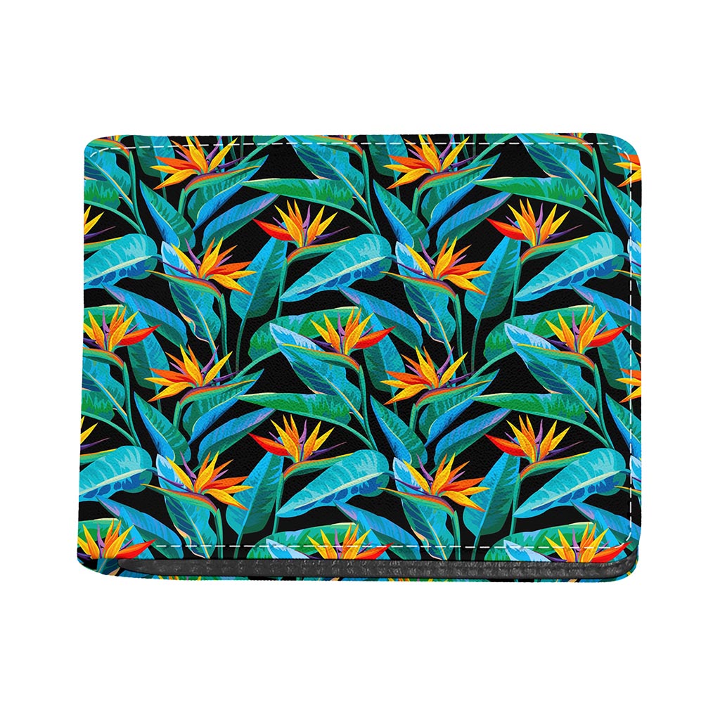 Teal Tropical Pattern Print Bifold Wallet