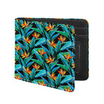 Teal Tropical Pattern Print Bifold Wallet