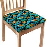 Teal Tropical Pattern Print Chair Cushion Cover