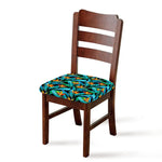 Teal Tropical Pattern Print Chair Cushion Cover
