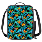 Teal Tropical Pattern Print Crossbody Lunch Bag