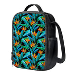 Teal Tropical Pattern Print Crossbody Lunch Bag