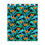 Teal Tropical Pattern Print Curtain