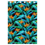 Teal Tropical Pattern Print Curtain