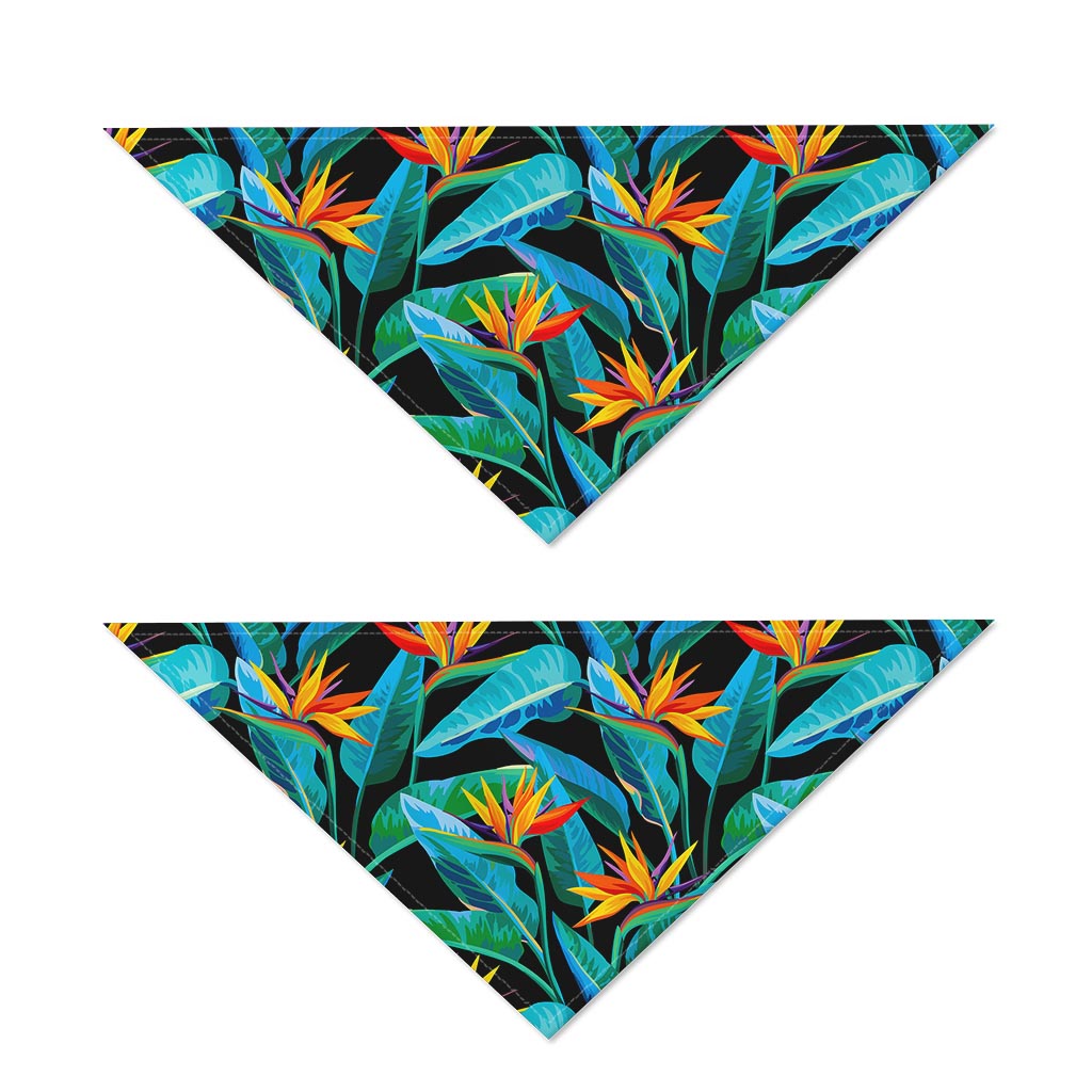 Teal Tropical Pattern Print Dog Bandana