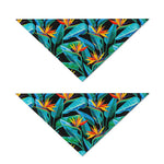Teal Tropical Pattern Print Dog Bandana