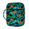 Teal Tropical Pattern Print Front Pocket Bible Bag