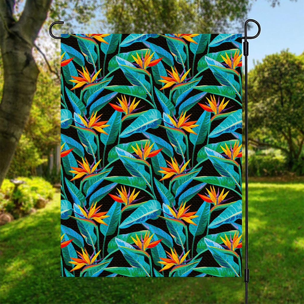 Teal Tropical Pattern Print Garden Flag
