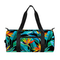 Teal Tropical Pattern Print Gym Bag