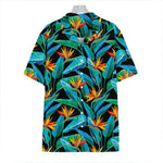 Teal Tropical Pattern Print Hawaiian Shirt