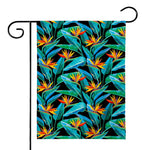 Teal Tropical Pattern Print House Flag