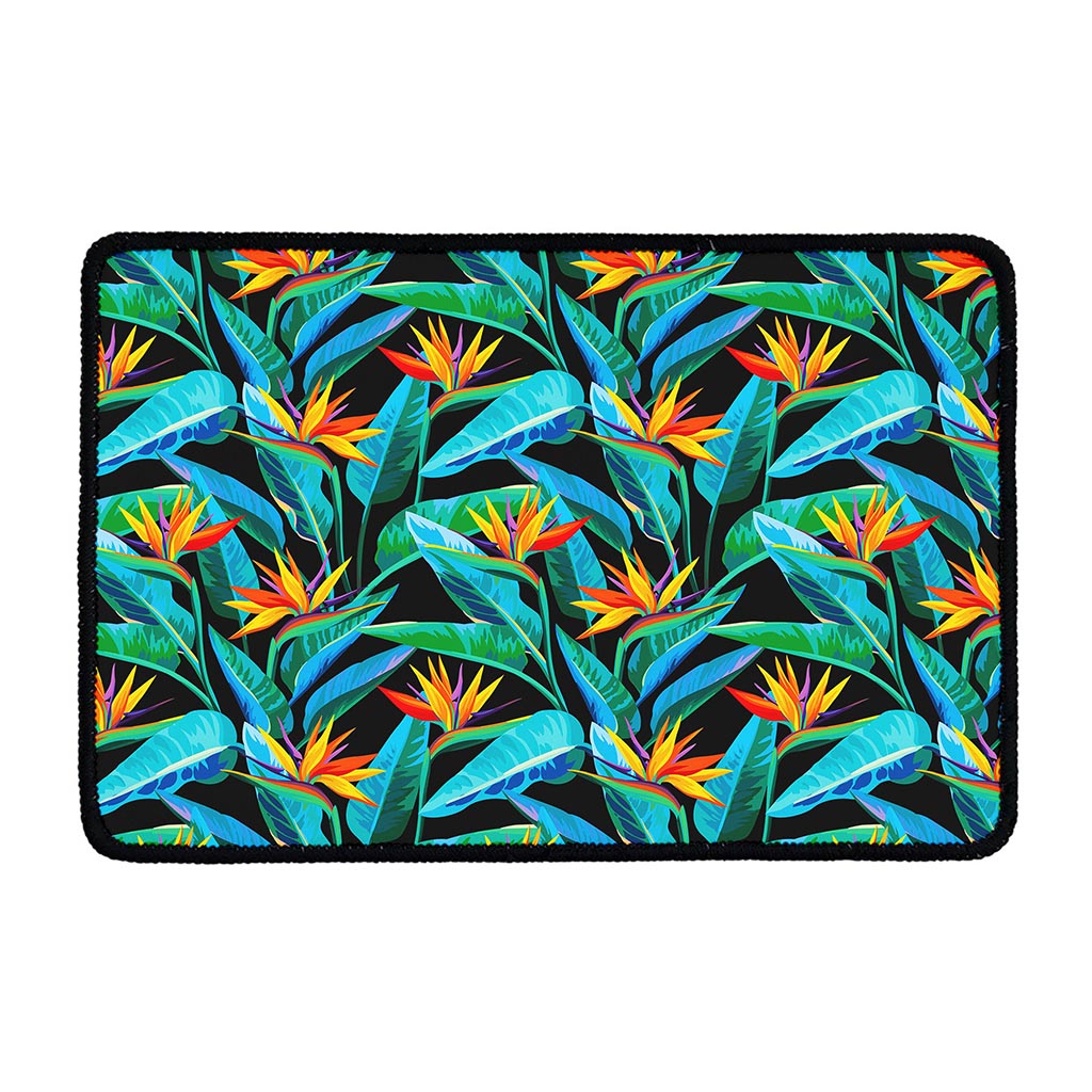 Teal Tropical Pattern Print Kitchen Mat