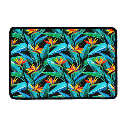 Teal Tropical Pattern Print Kitchen Mat