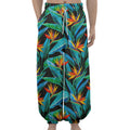 Teal Tropical Pattern Print Lantern Pants
