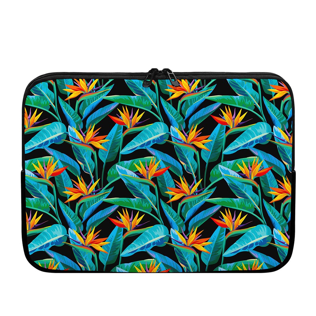 Teal Tropical Pattern Print Laptop Sleeve