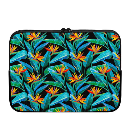 Teal Tropical Pattern Print Laptop Sleeve