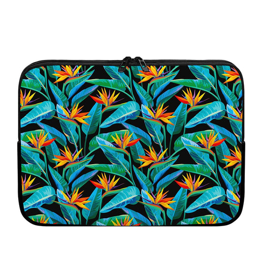 Teal Tropical Pattern Print Laptop Sleeve