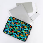 Teal Tropical Pattern Print Laptop Sleeve