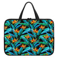Teal Tropical Pattern Print Laptop Sleeve With Handle