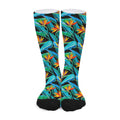 Teal Tropical Pattern Print Long Socks