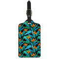 Teal Tropical Pattern Print Luggage Tag