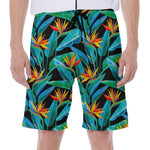 Teal Tropical Pattern Print Men's Beach Shorts