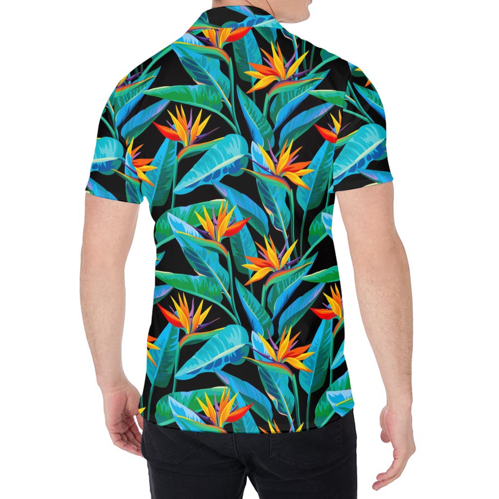 Teal Tropical Pattern Print Men's Shirt