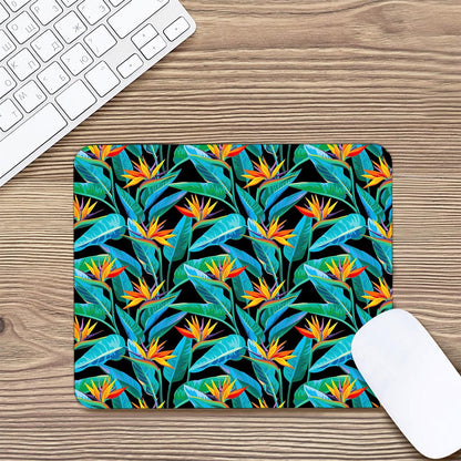 Teal Tropical Pattern Print Mouse Pad