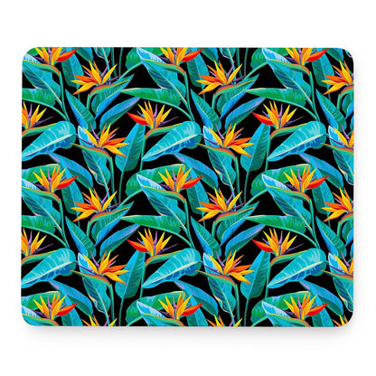 Teal Tropical Pattern Print Mouse Pad