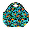Teal Tropical Pattern Print Neoprene Lunch Bag