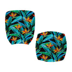 Teal Tropical Pattern Print Office Chair Cover