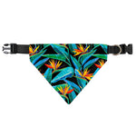 Teal Tropical Pattern Print Over The Collar Dog Bandana