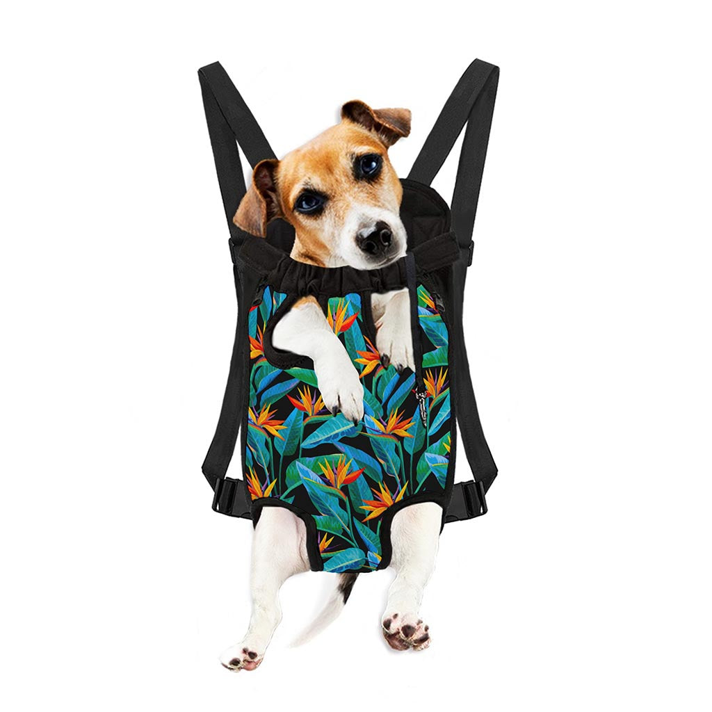 Teal Tropical Pattern Print Pet Carrier Backpack